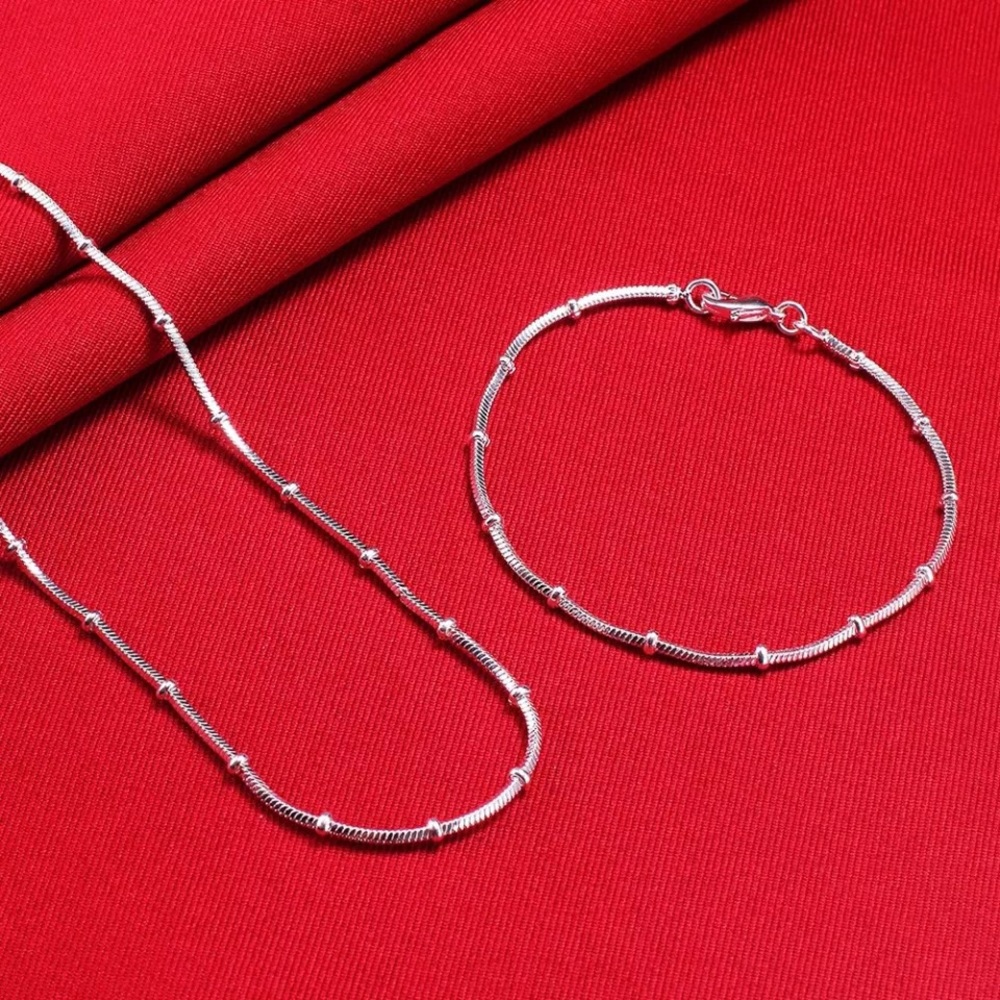 925 Sterling Silver Snake Chain Necklace in 10styles